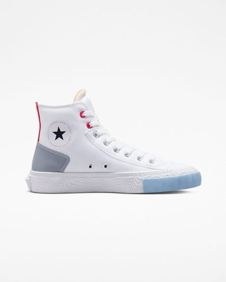 Tenis Converse Chuck Taylor Alt Star Reflective Shine Cano Alto Masculino Branco Vermelhas Azuis | PT V0P480T